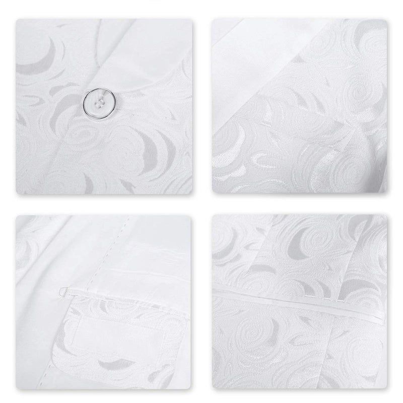 YFFUSHI Mens 1 Button 2 Piece White Tuxedo Shawl Collar Skinny Dress,White,Bust(Jacket) 45 Waist(Pants) 34 - Image 5